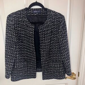 Jones New York Signature Black and White  Tweed Textured Blazer size 12